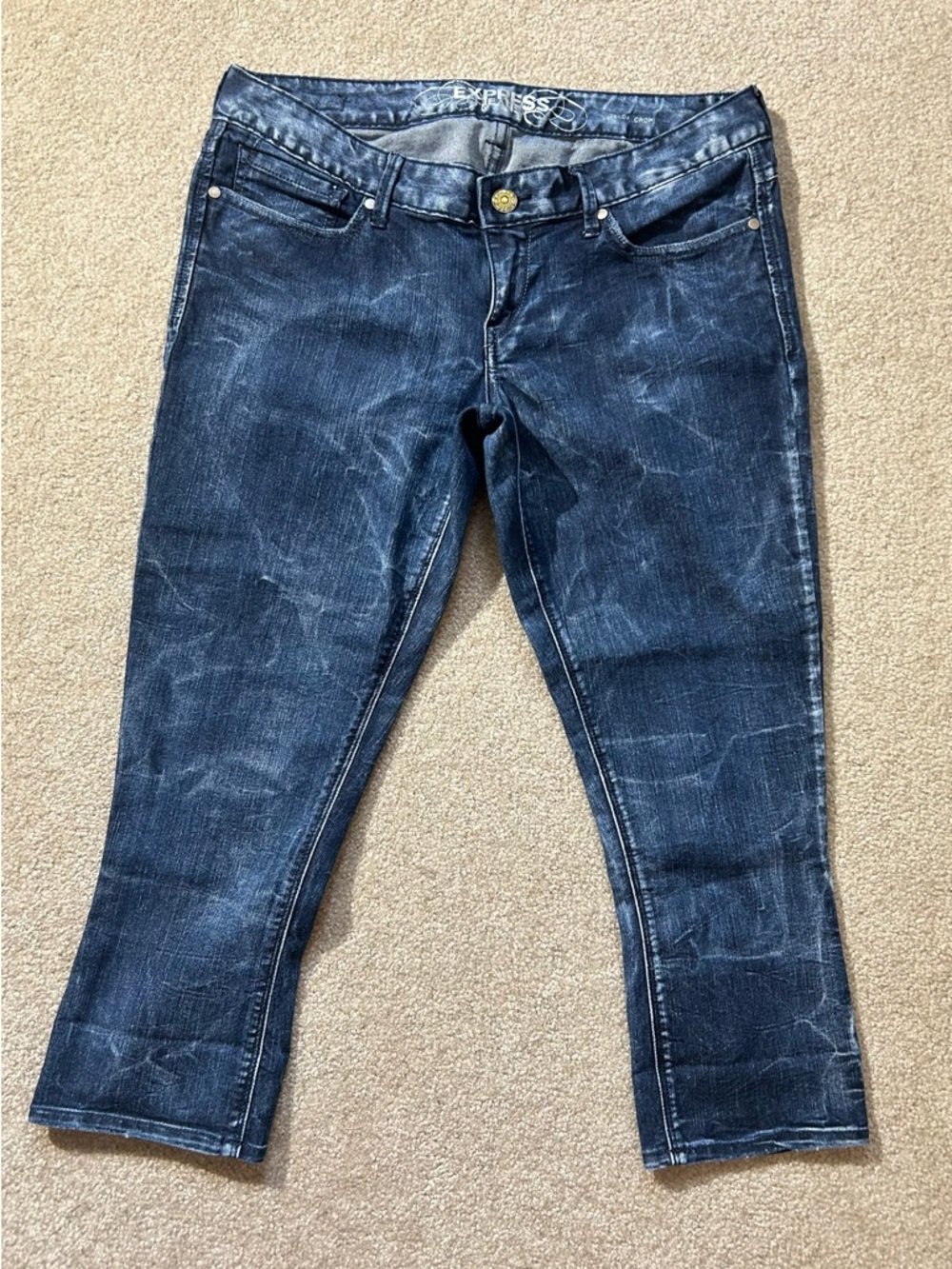Express Jeans Zelda Cropped Marbled Pants Jeans Women's 10